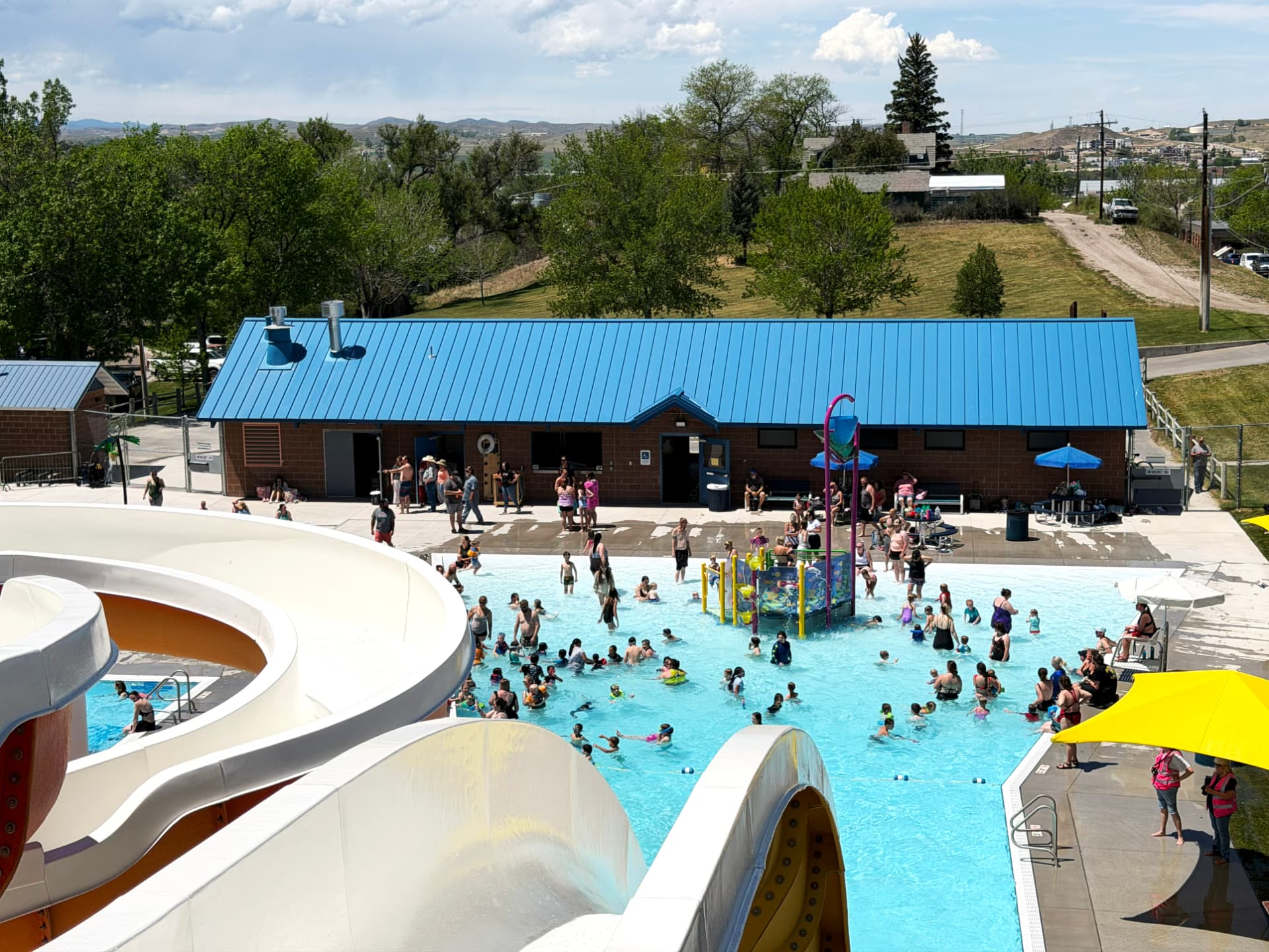 Renovated municipal outdoor swimming pool